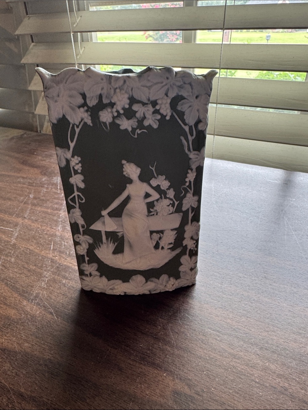 Art Nouveau Woman Jasperware Vase